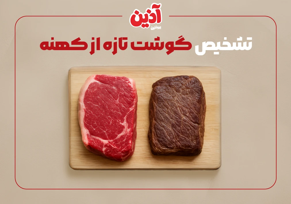 تشخیص گوشت تازه از کهنه | آذین پروتئین